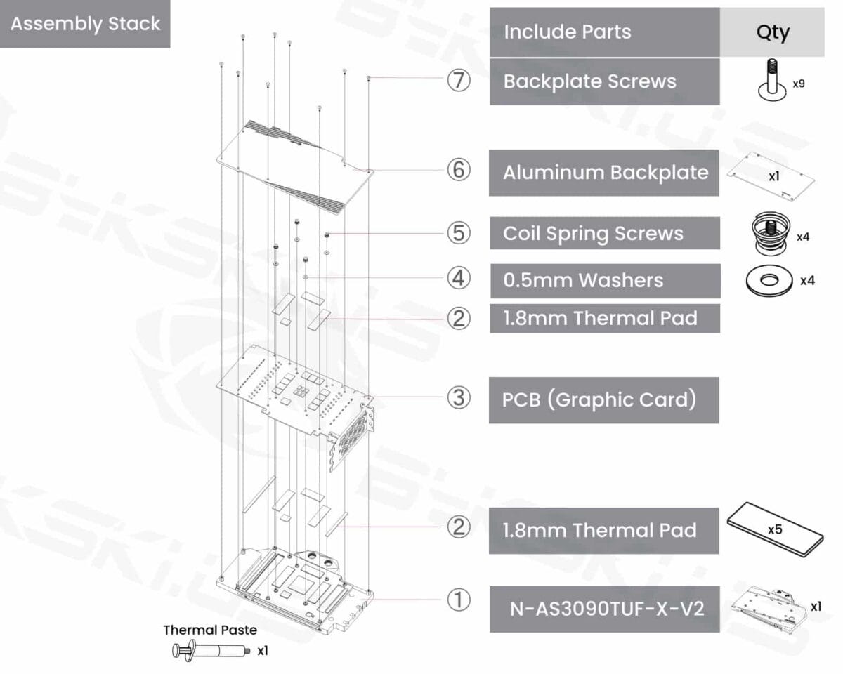 Bykski N-AS3090TUF-X-V2 ASUS TUF RTX3090/3080/3070Ti GAMING Full Coverage GPU Water Block & Backplate - Image 8