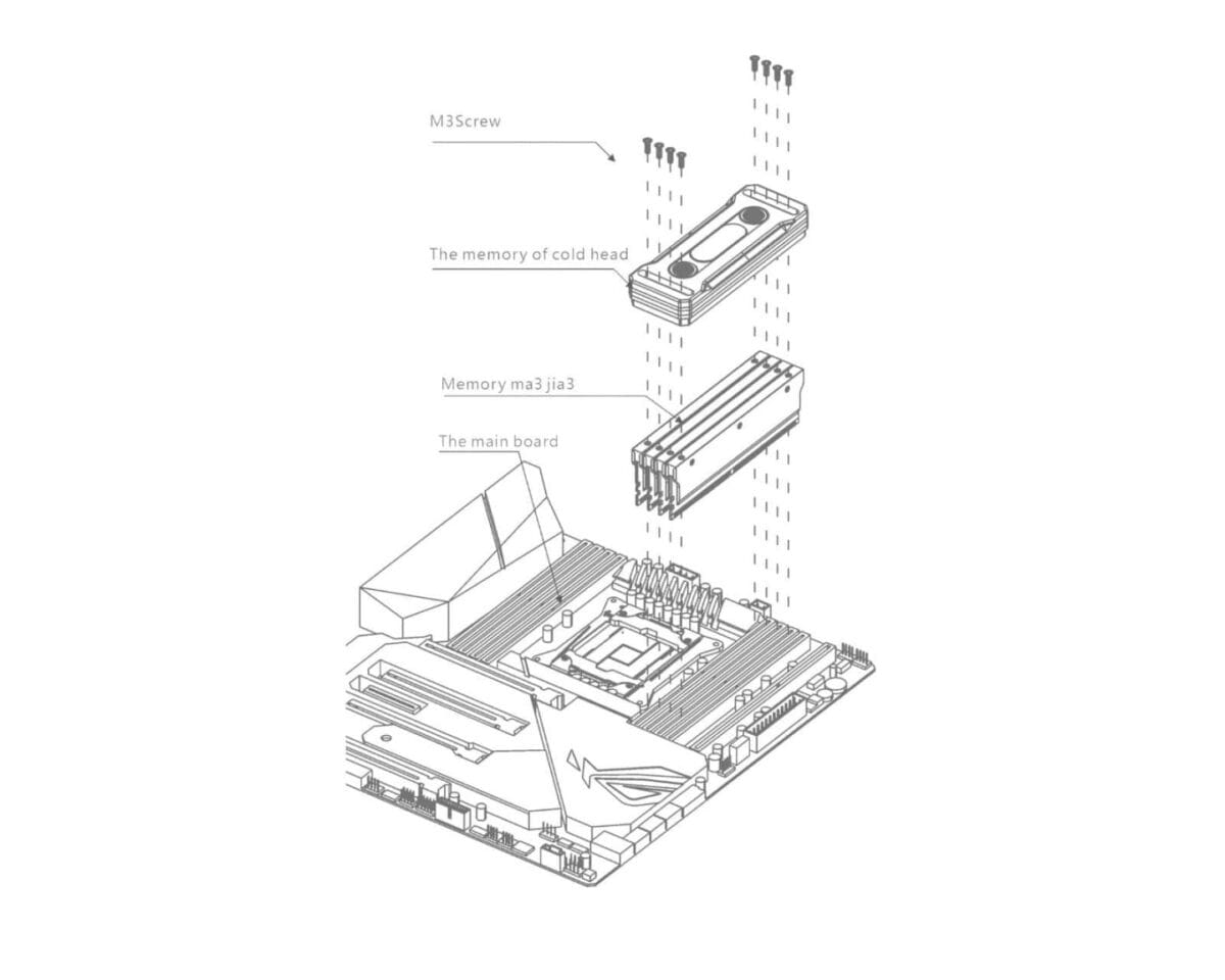 Bykski Four Channel Memory Water Block w/ 5v Addressable RGB (RBW) Silver (B-RAM-X-V4-S) - Image 5