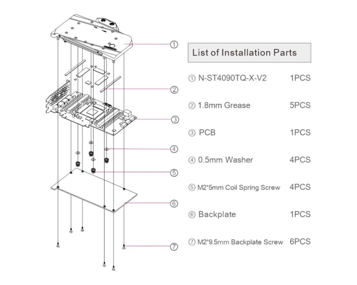 Bykski N-ST4090TQ-X-V2 Zotac Gaming RTX4090 Series Full Coverage GPU Water Block & Backplate - Image 9