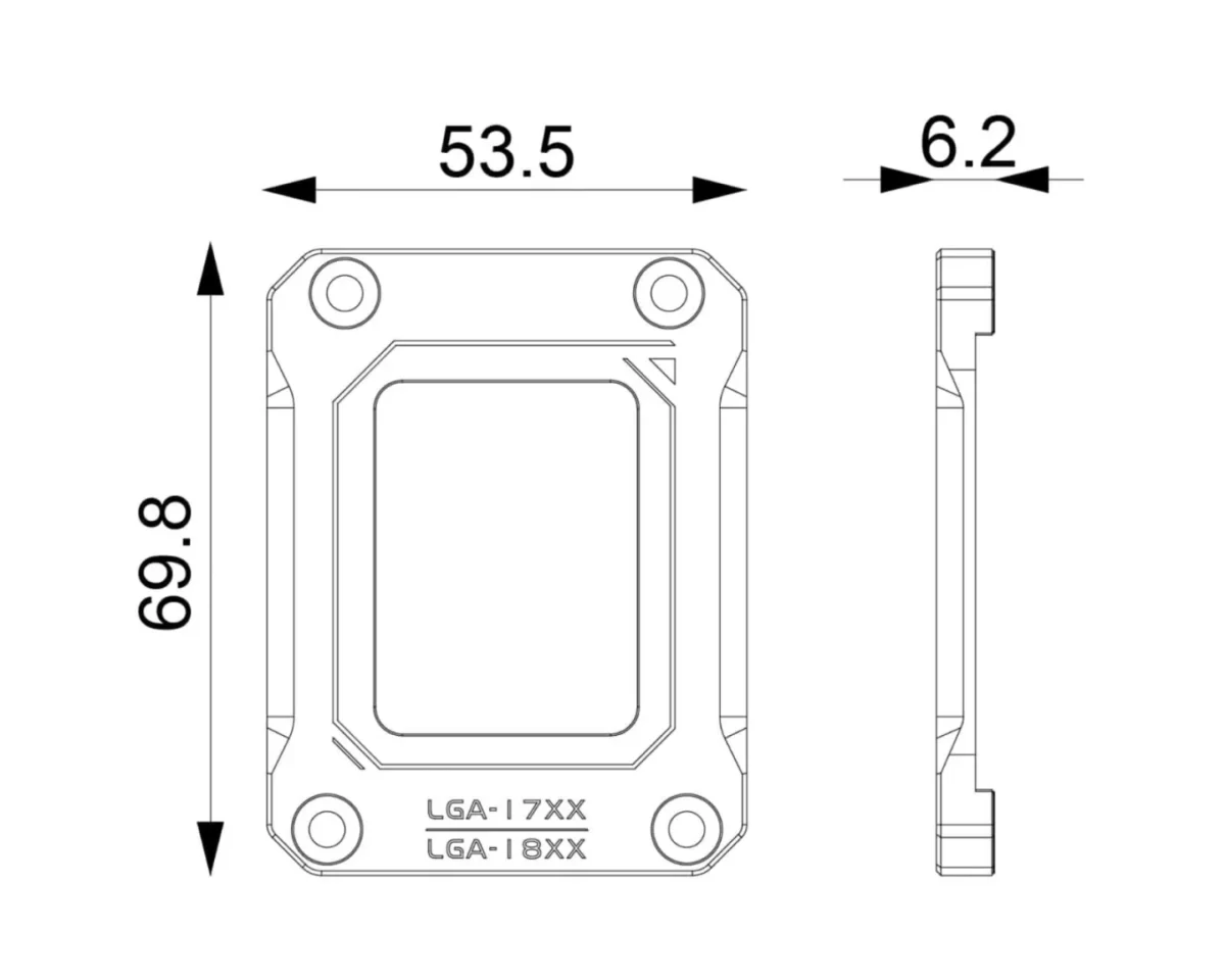 Bykski Anti-Deformation Backplate For Intel Socket LGA 17xx / 18xx Motherboards (B-LGA1700-RB) - Image 2