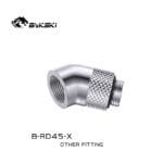 Bykski B-RD45-X-S G/14" male-female 45 degree rotary elbow fitting - Silver