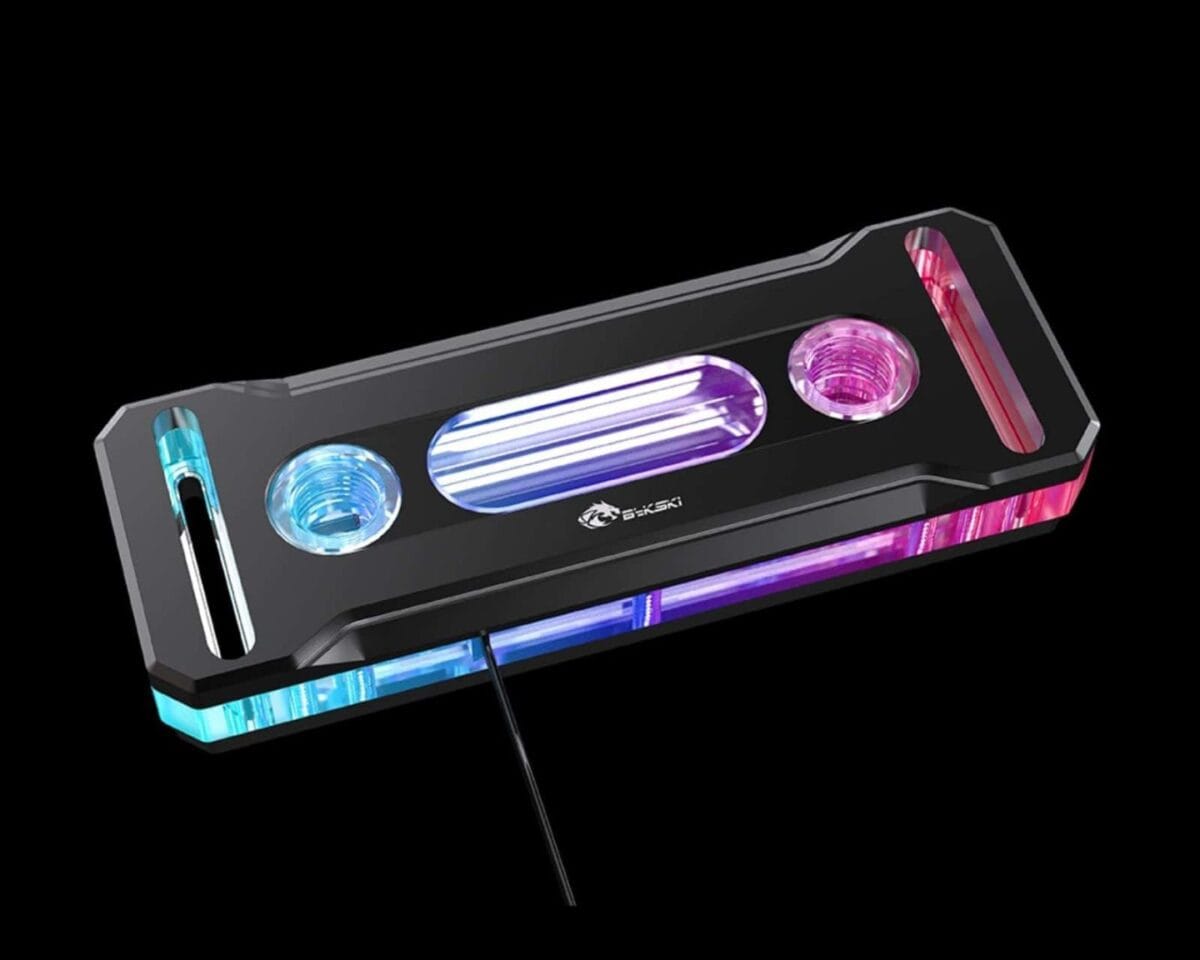 Bykski Four Channel Memory Water Block w/ 5v Addressable RGB (RBW) Silver (B-RAM-X-V4-S) - Image 2