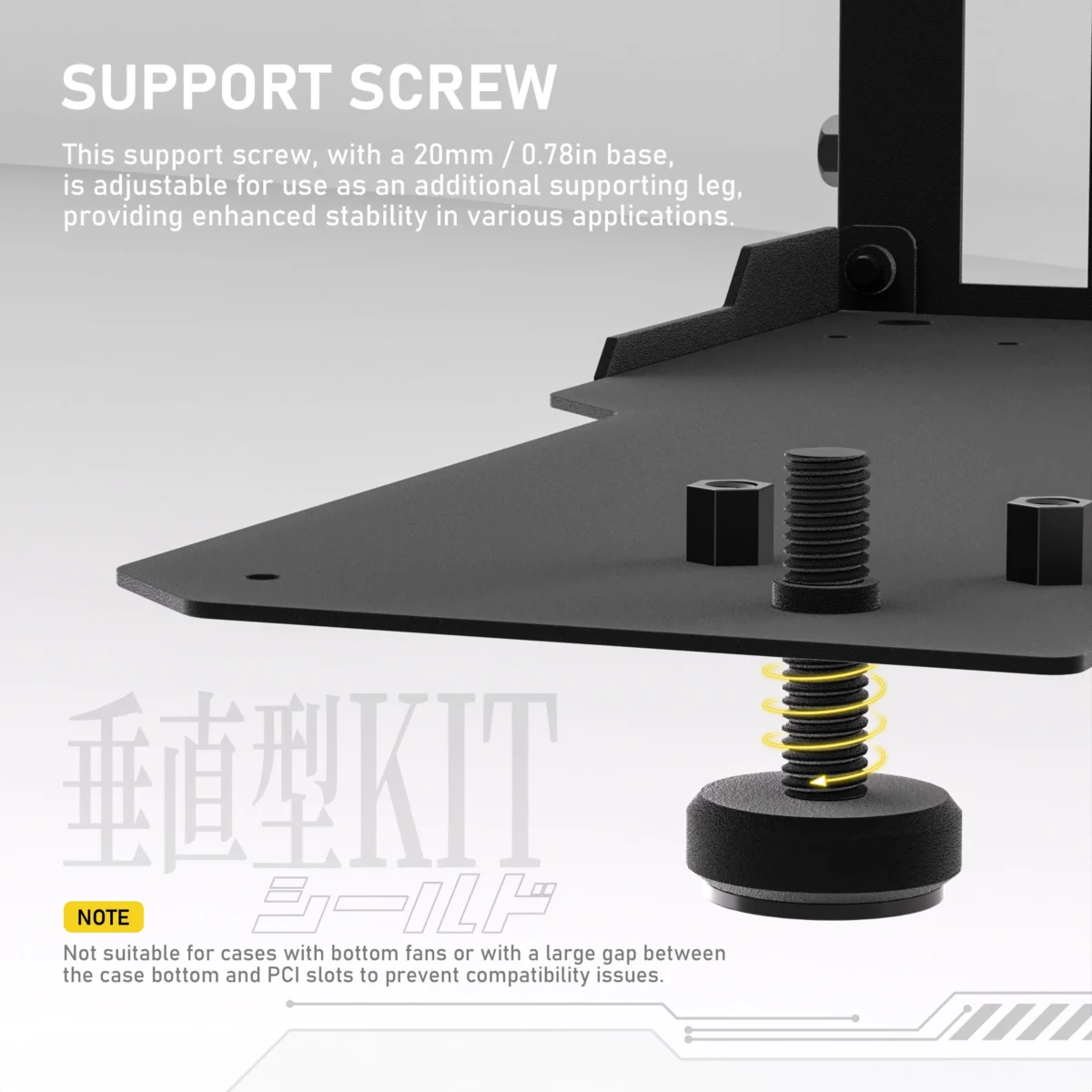 SHIRUDO SHIELD ARGB Vertical GPU Mount - Black - Image 6