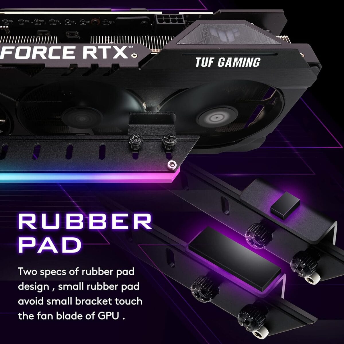 ARGB Graphics Card Holder 309- Black - Image 8