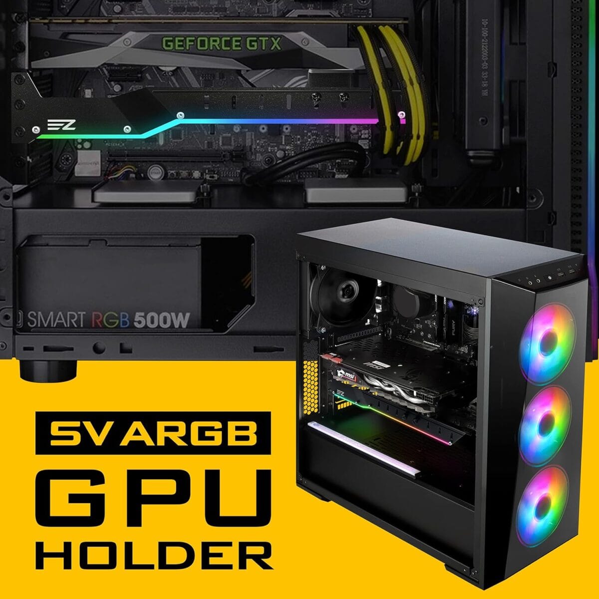 ARGB Graphics Card Holder 309- Black - Image 5