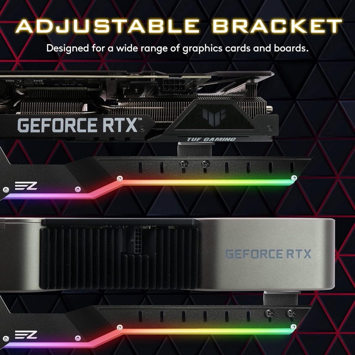 ARGB Graphics Card Holder 309- Black - Image 4