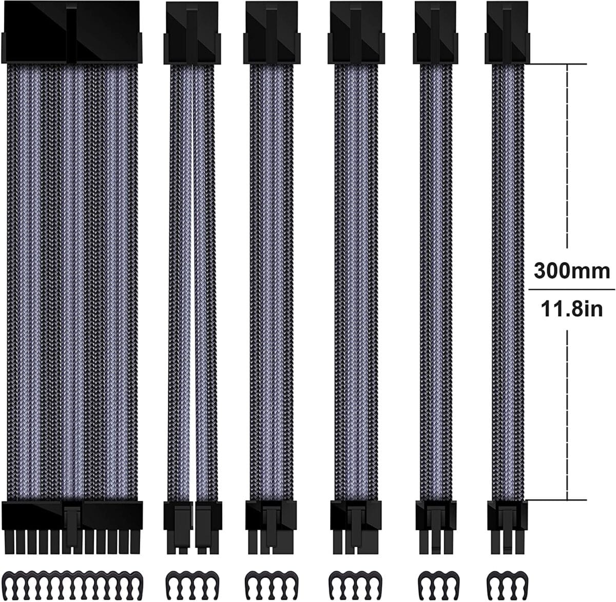 16AWG PSU Cable Extension 6 Cables-Black/Grey - Image 4