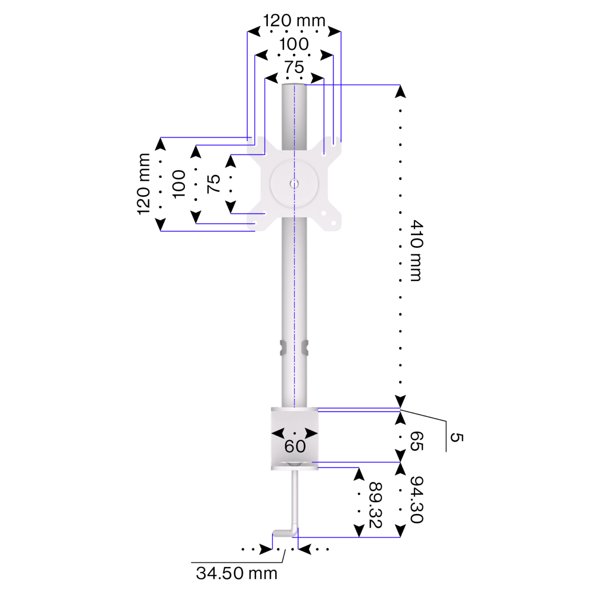 ENDORFY Atlas Single Monitor Arm - Onyx White - Image 6