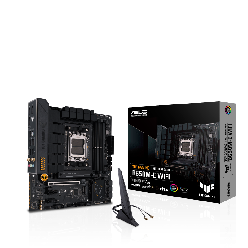 ASUS TUF GAMING B650M-E WIFI_Retail ASUS TUF GAMING B650M-E WIFI AMD B650 Ryzen Socket AM5 Micro-ATX Desktop Motherboard - Image 1