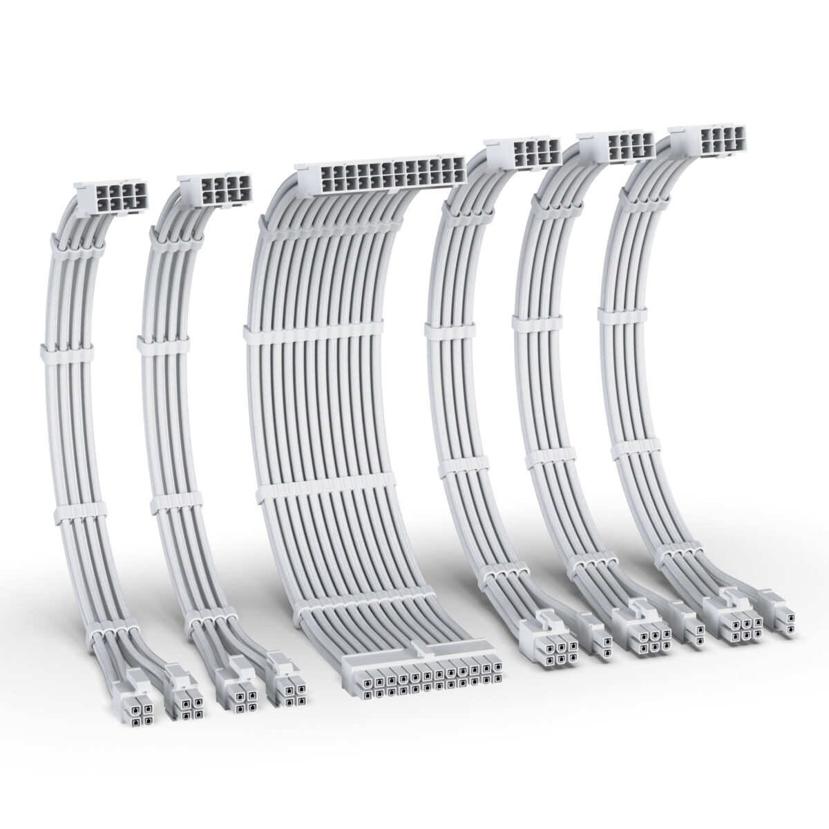 EZDIY-FAB 16 AWG PSU Premium Nylon Sleeved Extension Cable Kit -All White - Image 3