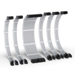 EZDIY-FAB 16 AWG PSU Premium Nylon Sleeved Extension Cable Kit - White - Image 3