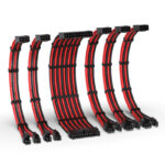 EZDIY-FAB 16 AWG PSU Premium Nylon Sleeved Extension Cable Kit - Black/Red - Image 2