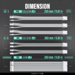 EZDIY-FAB 16 AWG PSU Premium Nylon Sleeved Extension Cable Kit -All White - Image 4