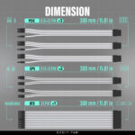 EZDIY-FAB 16 AWG PSU Premium Nylon Sleeved Extension Cable Kit - White - Image 5