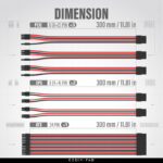 EZDIY-FAB 16 AWG PSU Premium Nylon Sleeved Extension Cable Kit - Black/Red - Image 4