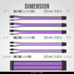 EZDIY-FAB 16 AWG PSU Premium Nylon Sleeved Extension Cable Kit - Black/Purple - Image 3