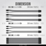 EZDIY-FAB 16 AWG PSU Premium Nylon Sleeved Extension Cable Kit - Carbon - Image 3