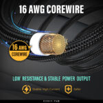 EZDIY-FAB 16 AWG PSU Premium Nylon Sleeved Extension Cable Kit - Carbon - Image 4