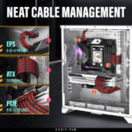 EZDIY-FAB 16 AWG PSU Premium Nylon Sleeved Extension Cable Kit - Black/Red - Image 9