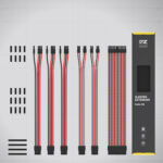 EZDIY-FAB 16 AWG PSU Premium Nylon Sleeved Extension Cable Kit - Black/Red