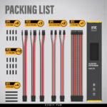 EZDIY-FAB 16 AWG PSU Premium Nylon Sleeved Extension Cable Kit - Black/Red - Image 5