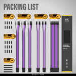 EZDIY-FAB 16 AWG PSU Premium Nylon Sleeved Extension Cable Kit - Black/Purple - Image 8