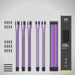 EZDIY-FAB 16 AWG PSU Premium Nylon Sleeved Extension Cable Kit - Black/Purple