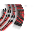 EZDIY-FAB 16 AWG PSU Premium Nylon Sleeved Extension Cable Kit - Black/Red - Image 3