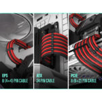 EZDIY-FAB 16 AWG PSU Premium Nylon Sleeved Extension Cable Kit - Black/Red - Image 11