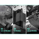 EZDIY-FAB 16 AWG PSU Premium Nylon Sleeved Extension Cable Kit - Carbon - Image 11