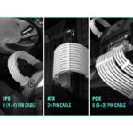 EZDIY-FAB 16 AWG PSU Premium Nylon Sleeved Extension Cable Kit -All White - Image 7