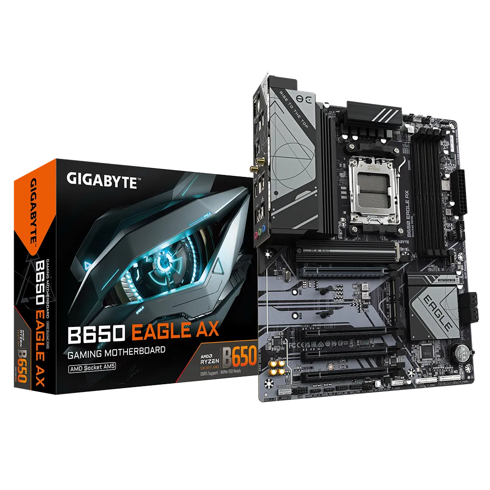 GA-B650-EAGLE-AX_Box Gigabyte B650-EAGLE-AX B650 EAGLE AX WIFI 6E AMD B650 Ryzen Socket AM5 ATX Desktop Motherboard - Image 1