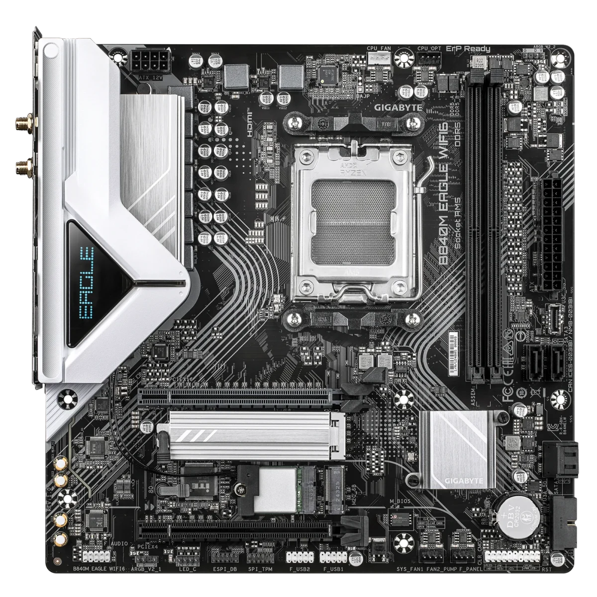 Gigabyte B840M EAGLE WIFI6 AMD B840 Ryzen Socket AM5 Micro-ATX Desktop Motherboard - Image 3