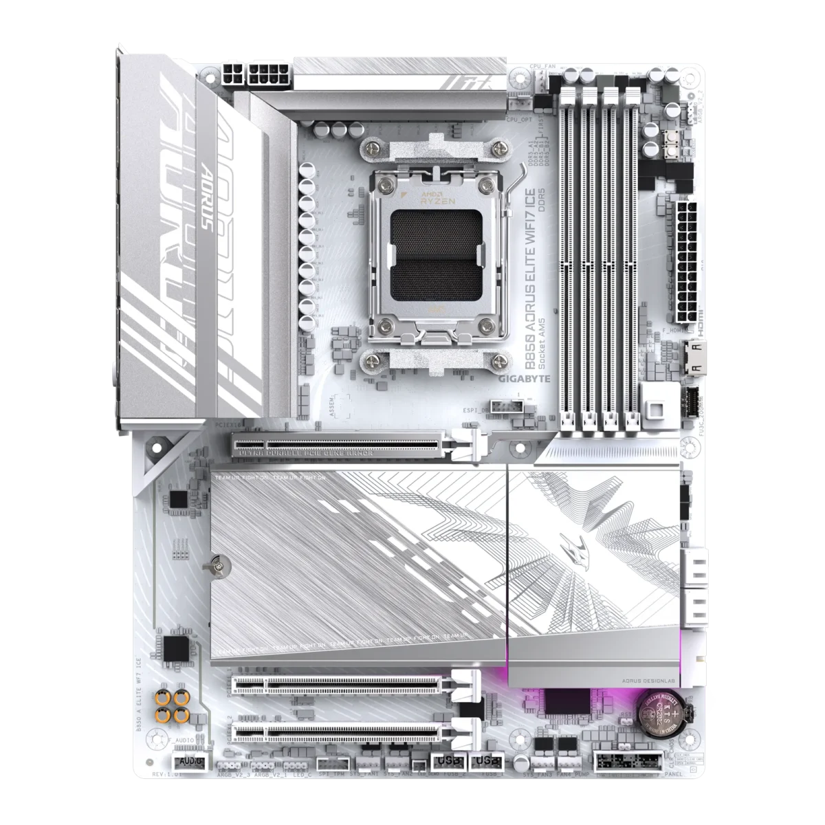Gigabyte B850 AORUS ELITE WIFI7 ICE AMD B850 Ryzen Socket AM5 ATX Desktop Motherboard - Image 3