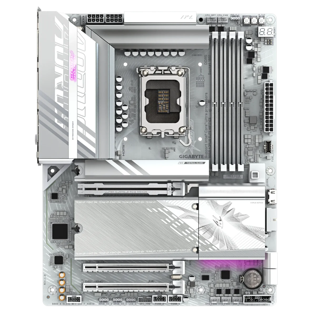 Gigabyte B860 AORUS ELITE WIFI7 ICE Intel B860 LGA 1851 Arrow Lake ATX Desktop Motherboard - Image 3