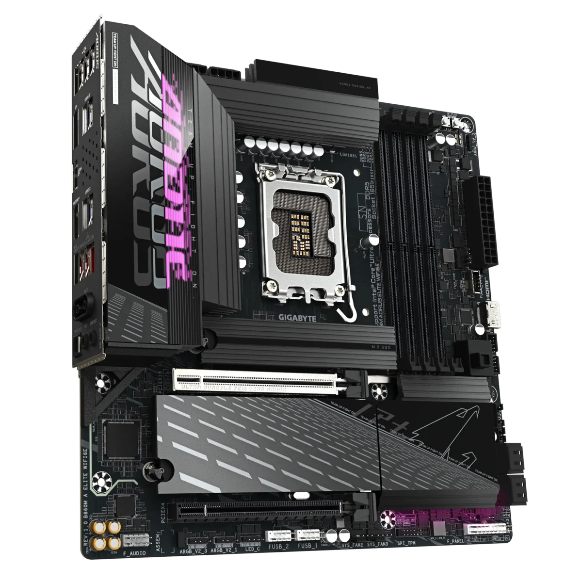 Gigabyte B860M AORUS ELITE WIFI6E Intel B860 LGA 1851 Arrow Lake Micro-ATX Desktop Motherboard - Image 2