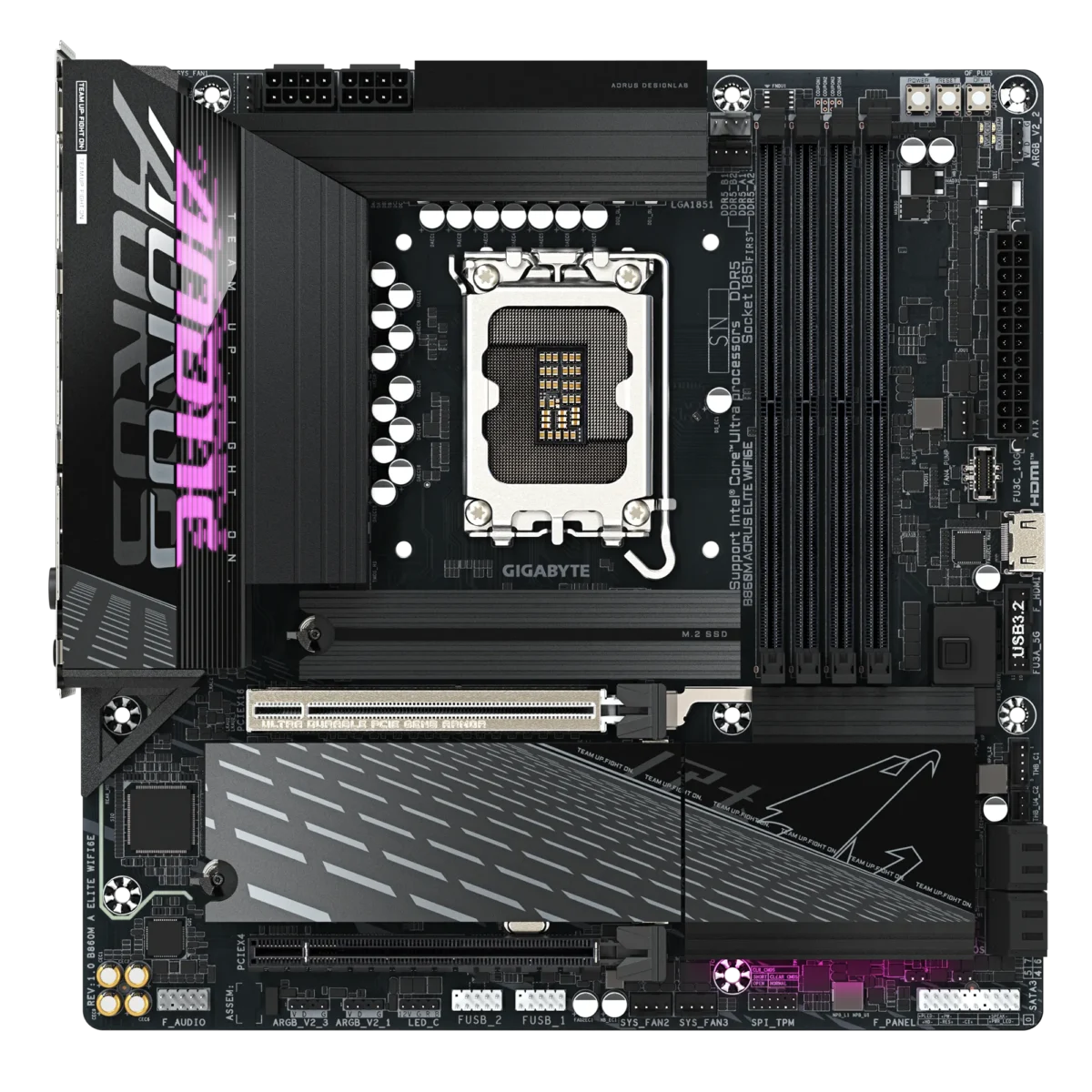 Gigabyte B860M AORUS ELITE WIFI6E Intel B860 LGA 1851 Arrow Lake Micro-ATX Desktop Motherboard - Image 3