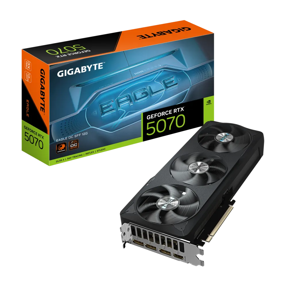 GV-N5070EAGLE OC-12GD_Box Gigabyte GeForce RTX 5070 EAGLE OC SFF 12G GV-N5070EAGLE OC-12GD 12GB GDDR7 192-bit PCIe 5.0 Desktop Graphics Card - Image 1